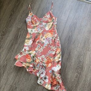 superdown burnt orange floral dress